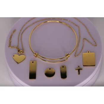 Bracelet & Collier avec Breloques Personnalisables en acier inoxydable