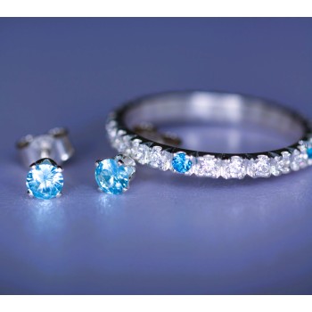 bague fine bleu