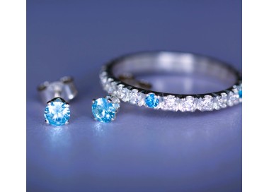 bague fine bleu